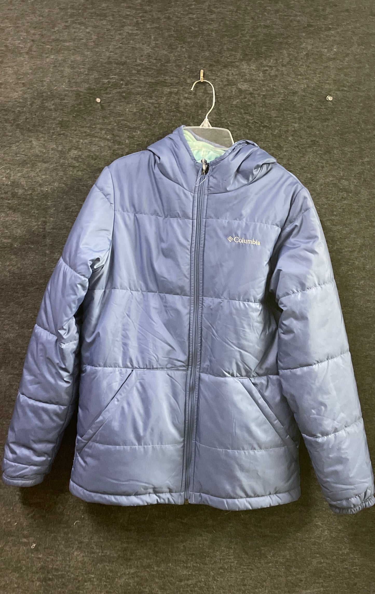 Columbia Kids Blue Reversible Insulated Puffer Fleece Jacket Sz XL 18/20