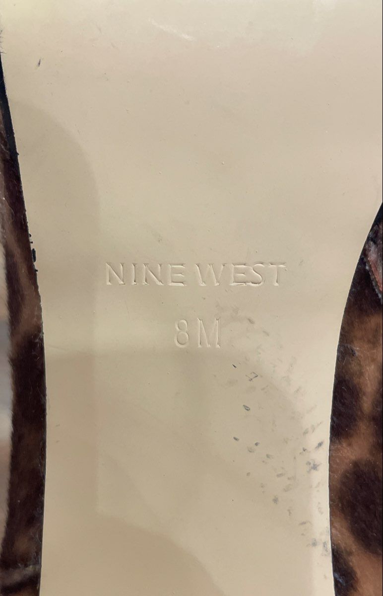 Nine West Leopard Print Calf Hair Ankle Boots Women's Size 8M