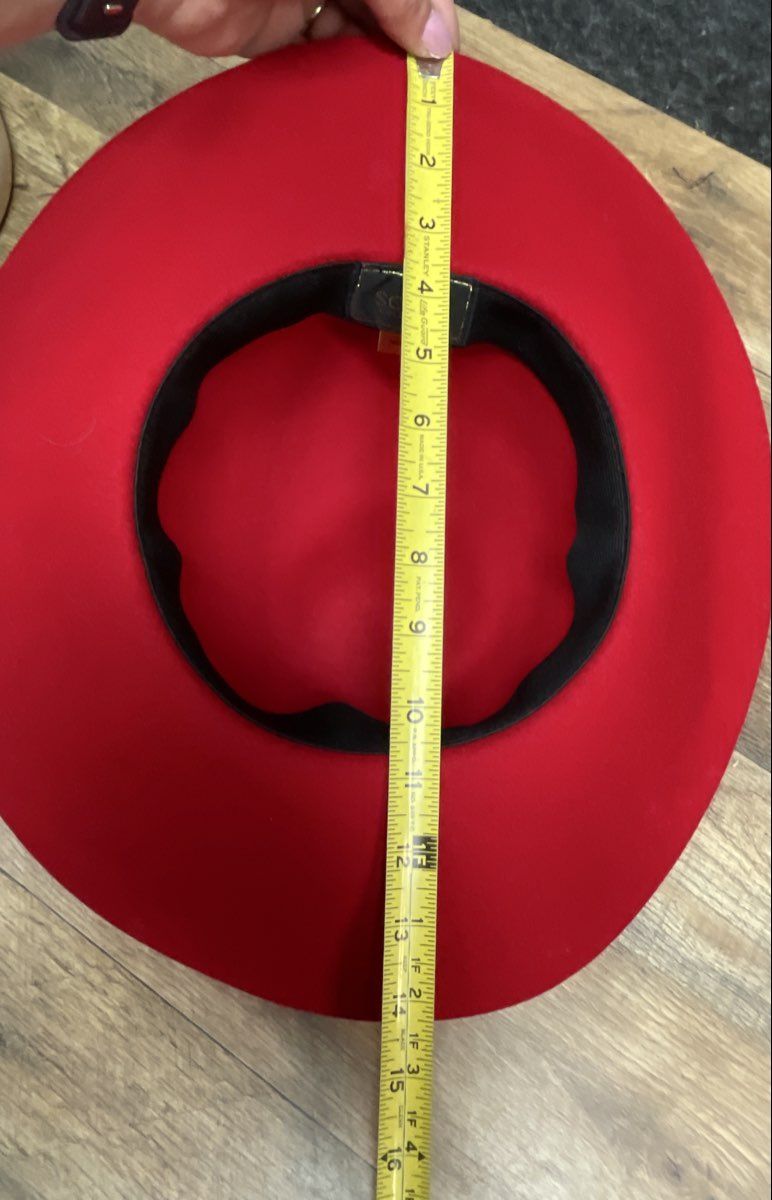 Scala Women's Red 100% Wool Wide Brim Floppy Dress Hat One Size
