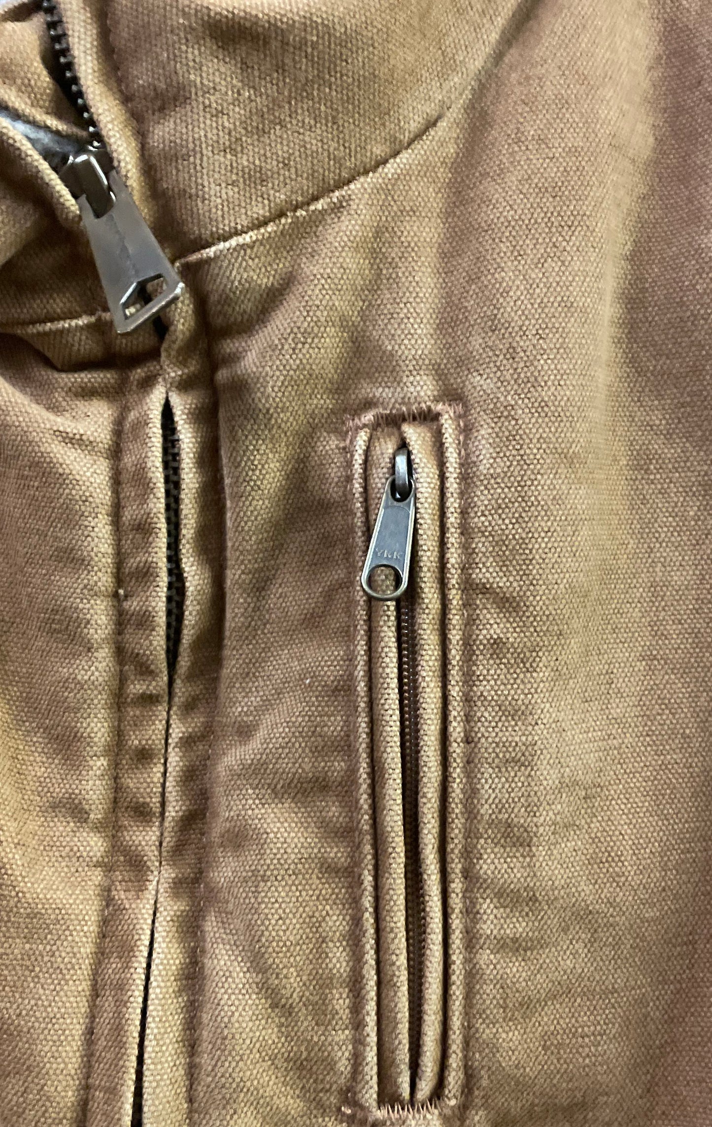 Carhartt Mock Neck Sherpa Lined Duck Canvas Workwear Vest Brown Sz XS (0/2)