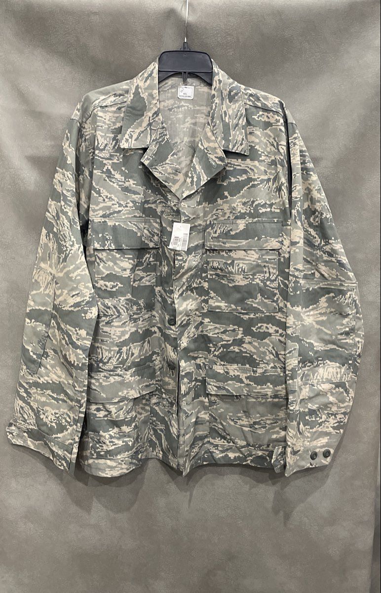 USAF Air Force ABU Digital Tiger Stripe Camo Utility Coat Jacket Sz 46L