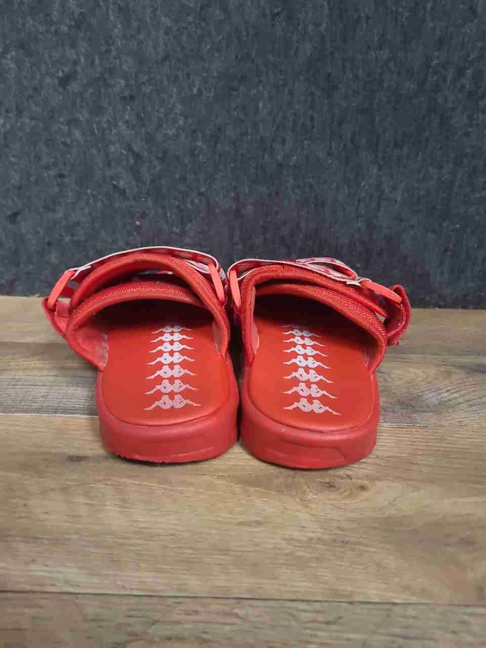 Kappa 222 Banda Mitel 1 Red White Logo Taping Slide Sandals Men's Size 8
