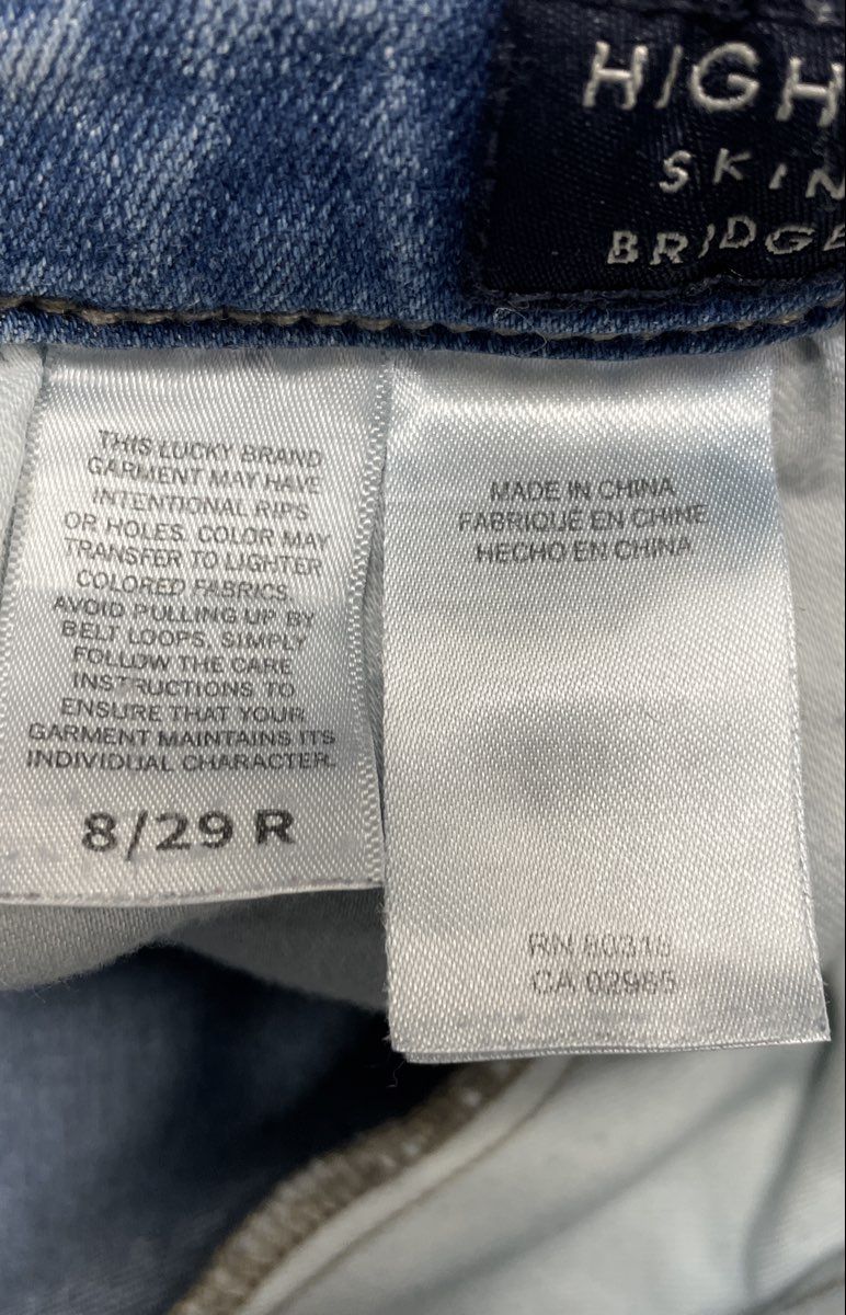Lucky Brand Women's Bridgette High Rise Skinny Jeans Light Wash Blue Sz 8/29 R