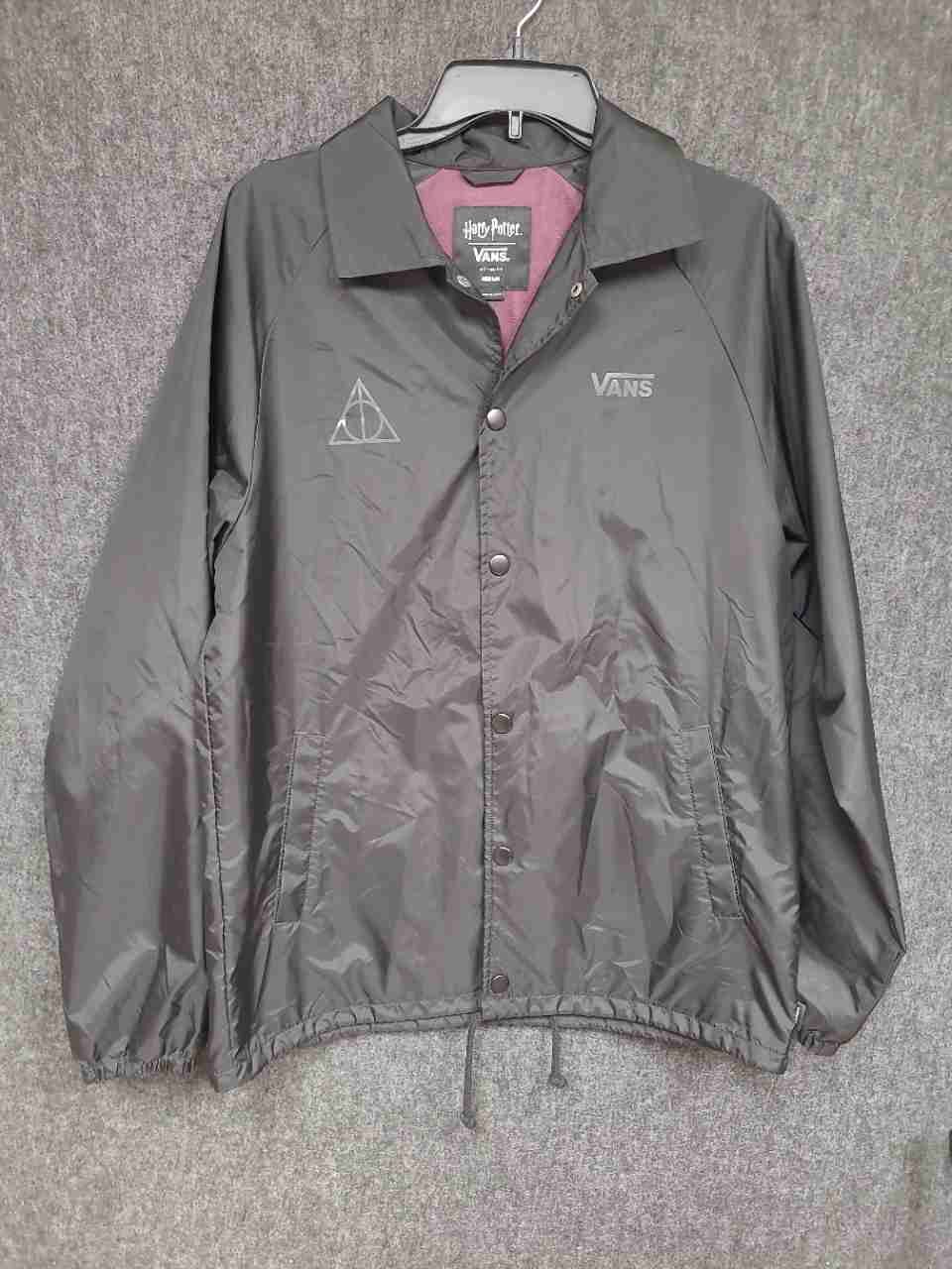 Vans x Harry Potter Men's Black Deathly Hallows Torrey Coach Jacket Sz M