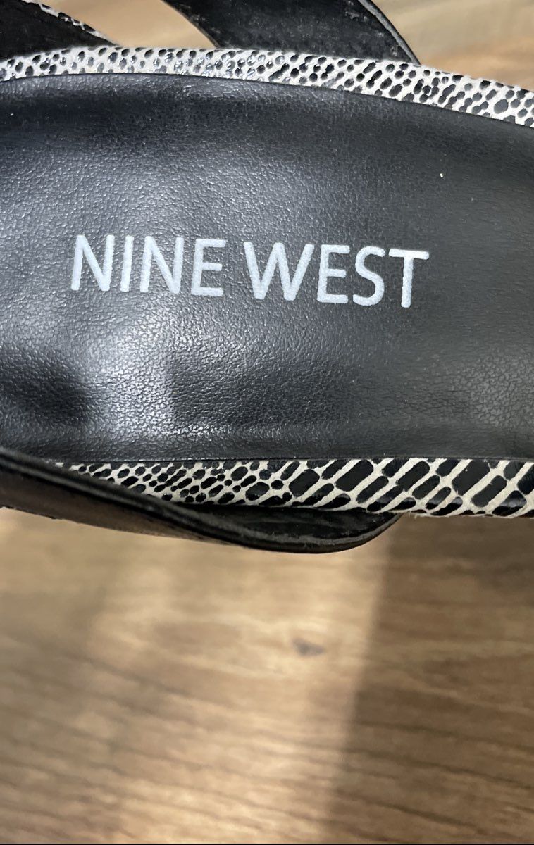 Nine West Black Ankle-Strap Platform Heels Size 9
