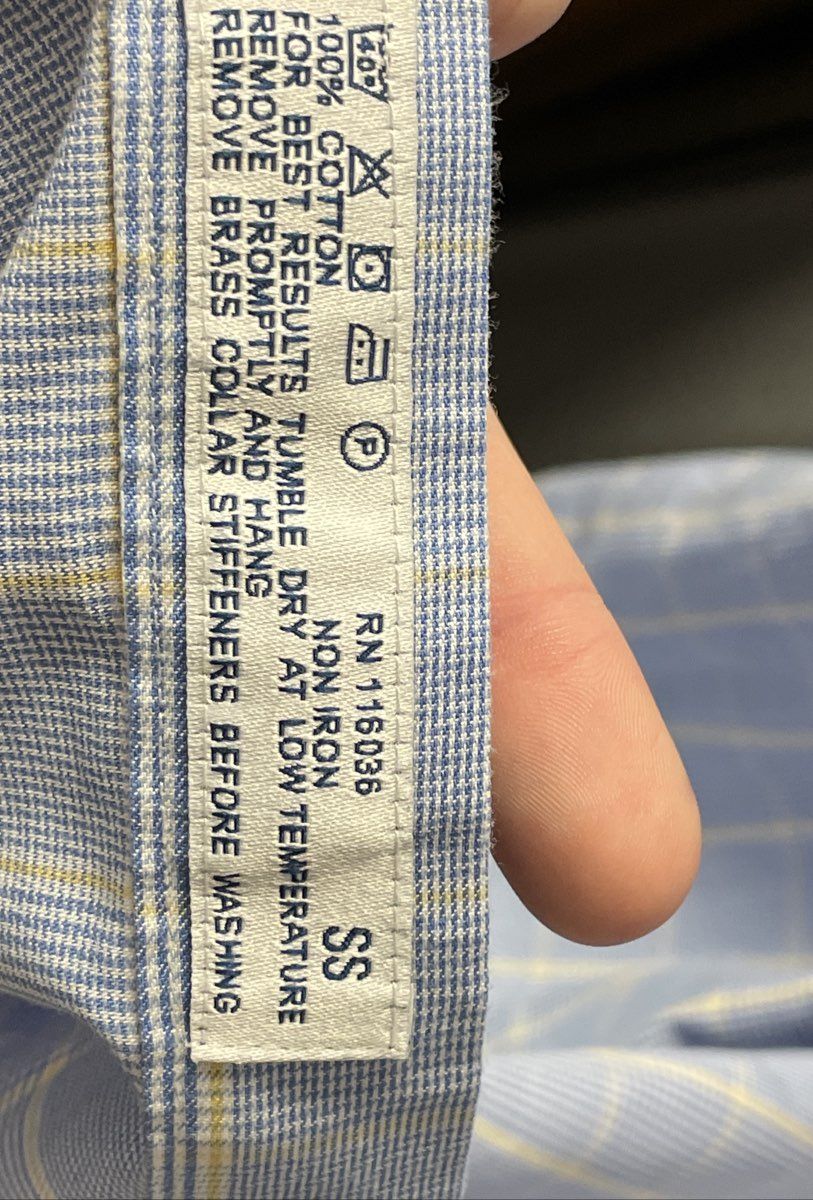 Charles Tyrwhitt Men's Blue Plaid Non-Iron Classic Fit Button Up Shirt Sz 18/35