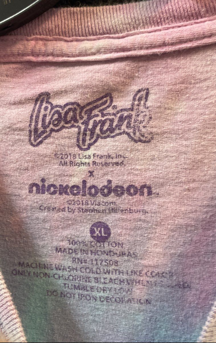 Lisa Frank X Nickelodeon Spongebob Squarepants Tie Dye T-Shirt Burger Graphic XL