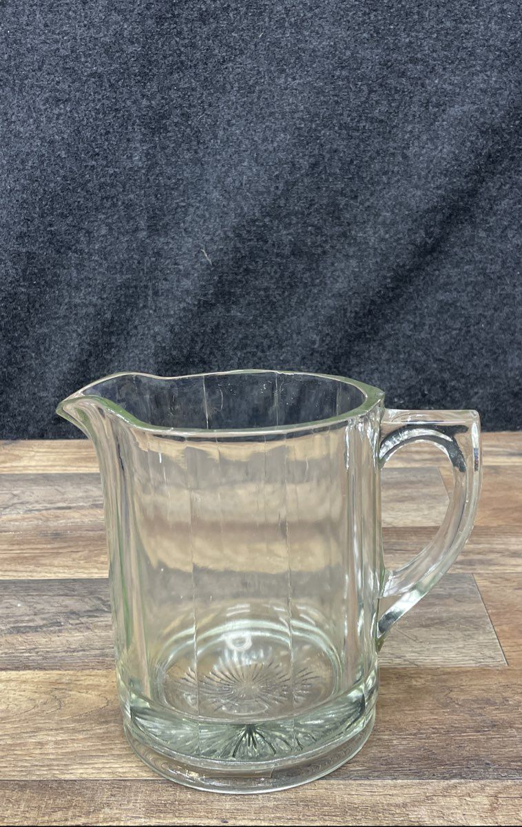 Vintage Pressed Glass Paneled Creamer & Sugar 2 Piece Set Clear