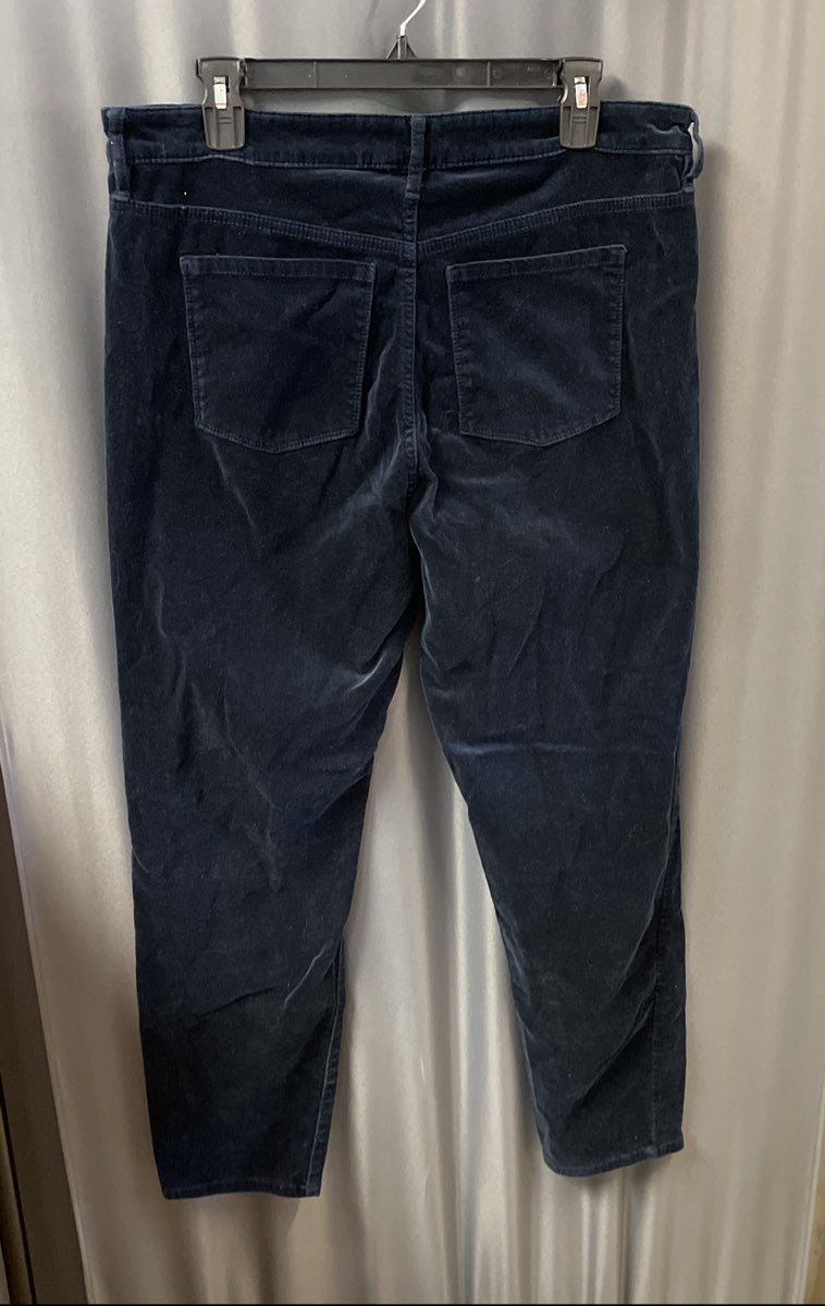 Well Worn Women's Navy Blue Velvety Stretch Cotton 5-Pocket Pants Sz 14/34