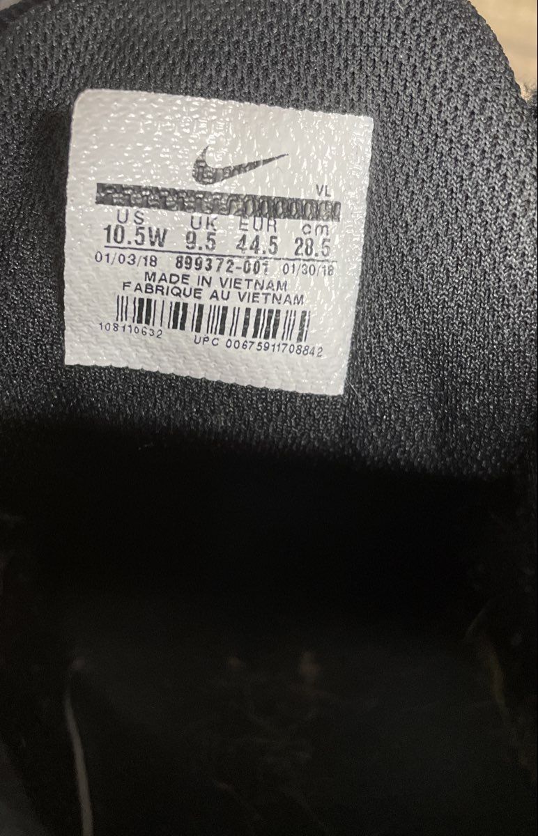 Nike Alpha Menace Shark Black Silver Football Cleats Men's Size 10.5