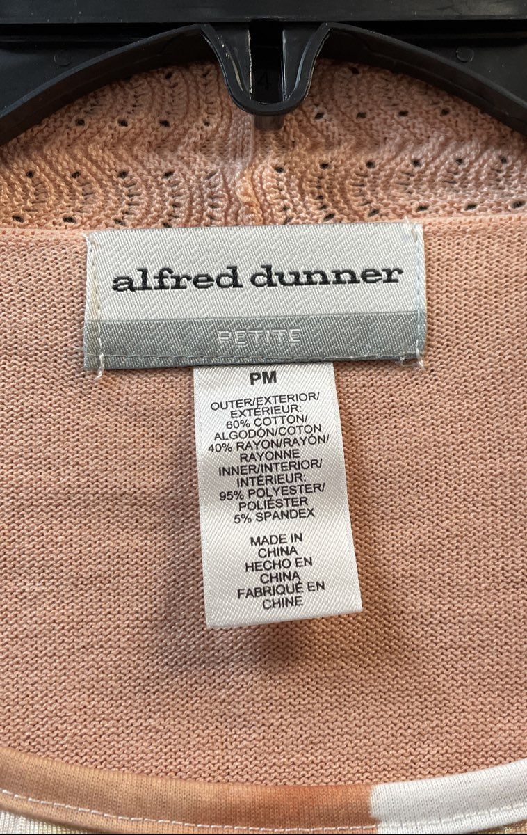 Alfred Dunner Women's Apricot Pink 2-Piece Tiered Floral Cardigan Set NWT Sz PM