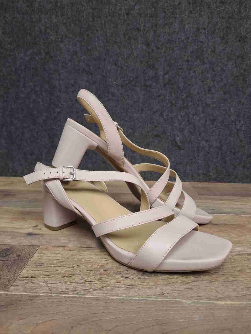Naturalizer Blossom Soft Marble Strappy Block Heel Sandal Women's Size 8.5