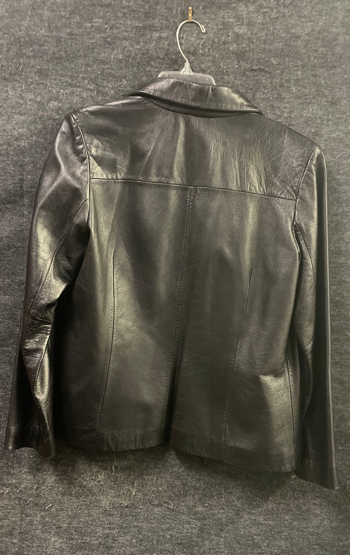 Colebrook & Co Women's Black Leather Zip Front Jacket Sz M Blazer Style