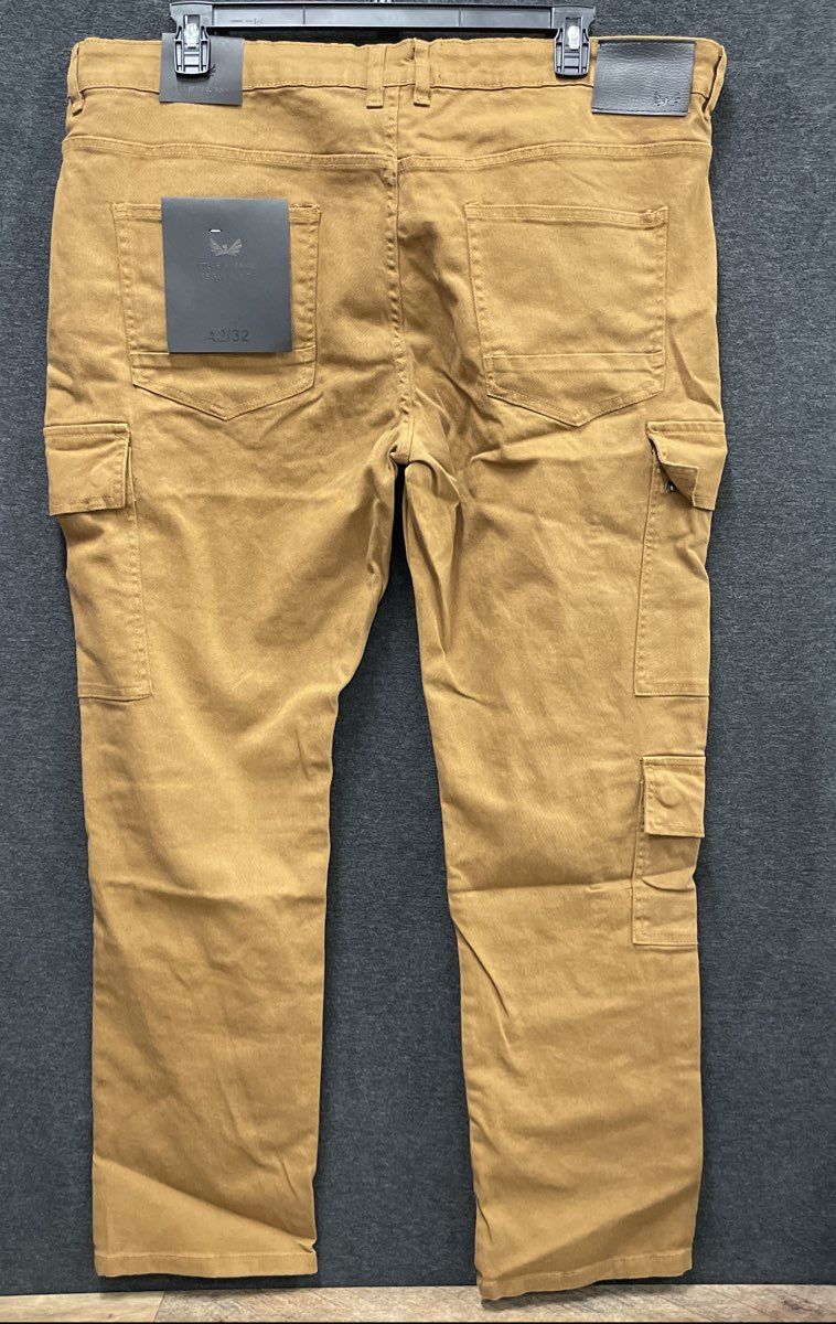 Steve's Jeans Men's Tobacco Comfort Stretch Regular Cargo Pants Sz 42x32 NWT