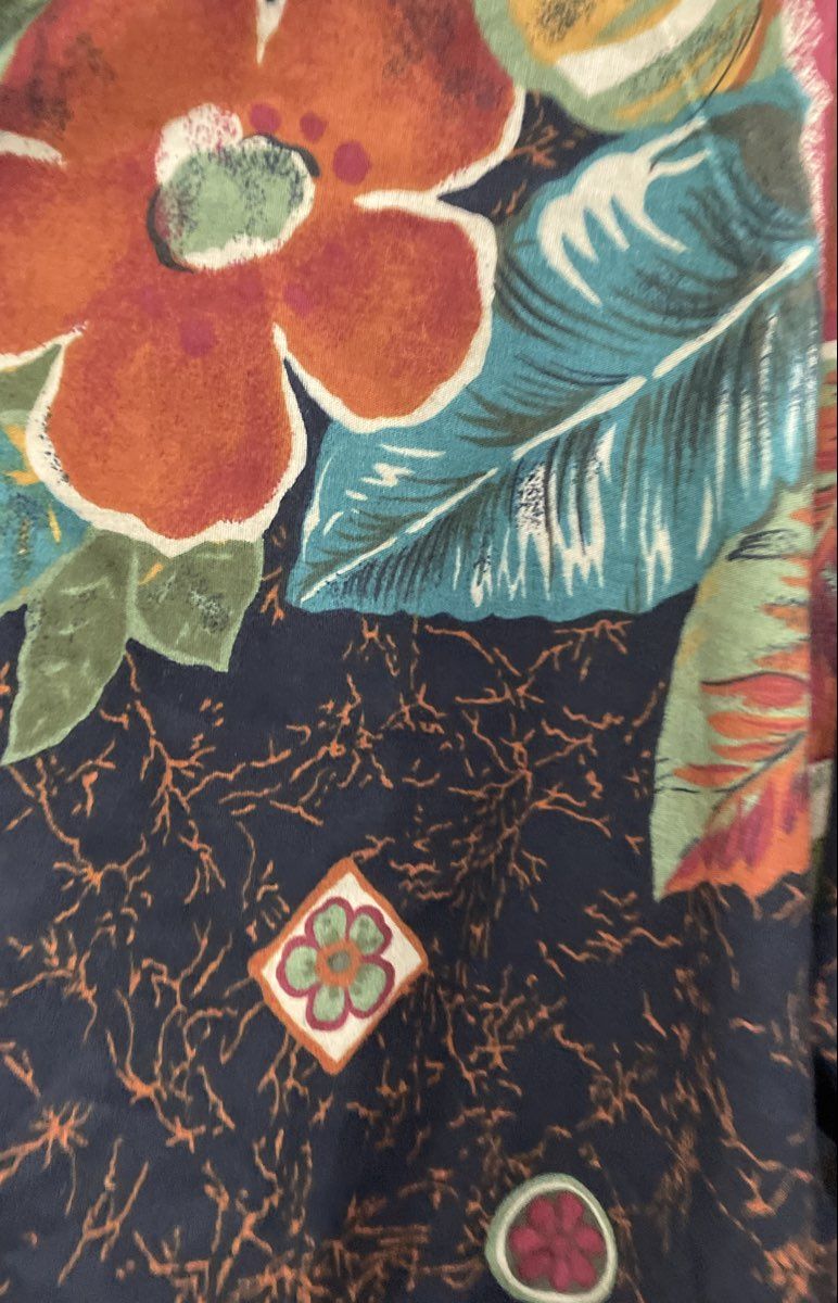 Vintage 90s Box Office Women's Black Floral Button Up Shirt Made in USA Sz M