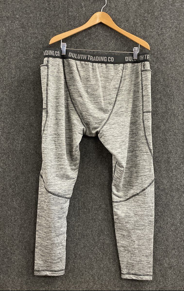 Duluth Trading Co Men's Gray Akribis Performance Base Layer Leggings 2XLx32