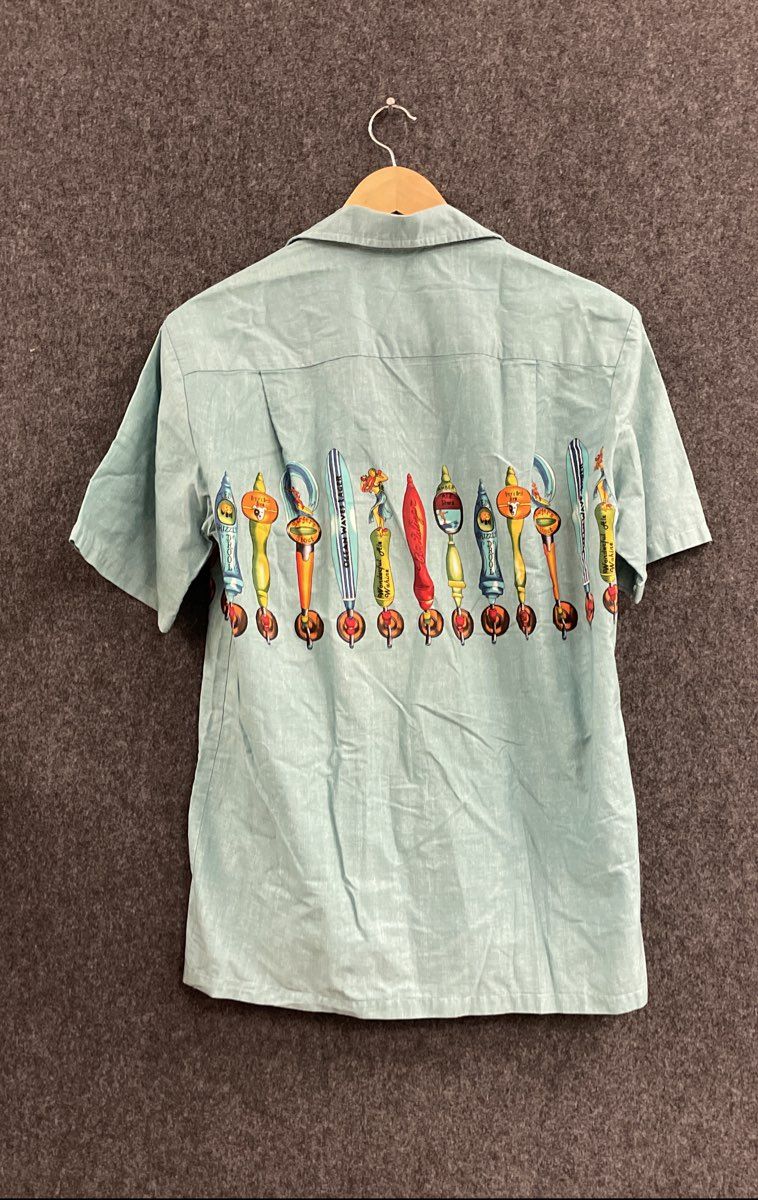 Vintage 90s Pacific Legend Beer Tap Handle Hawaiian Shirt Made in Hawaii Sz M