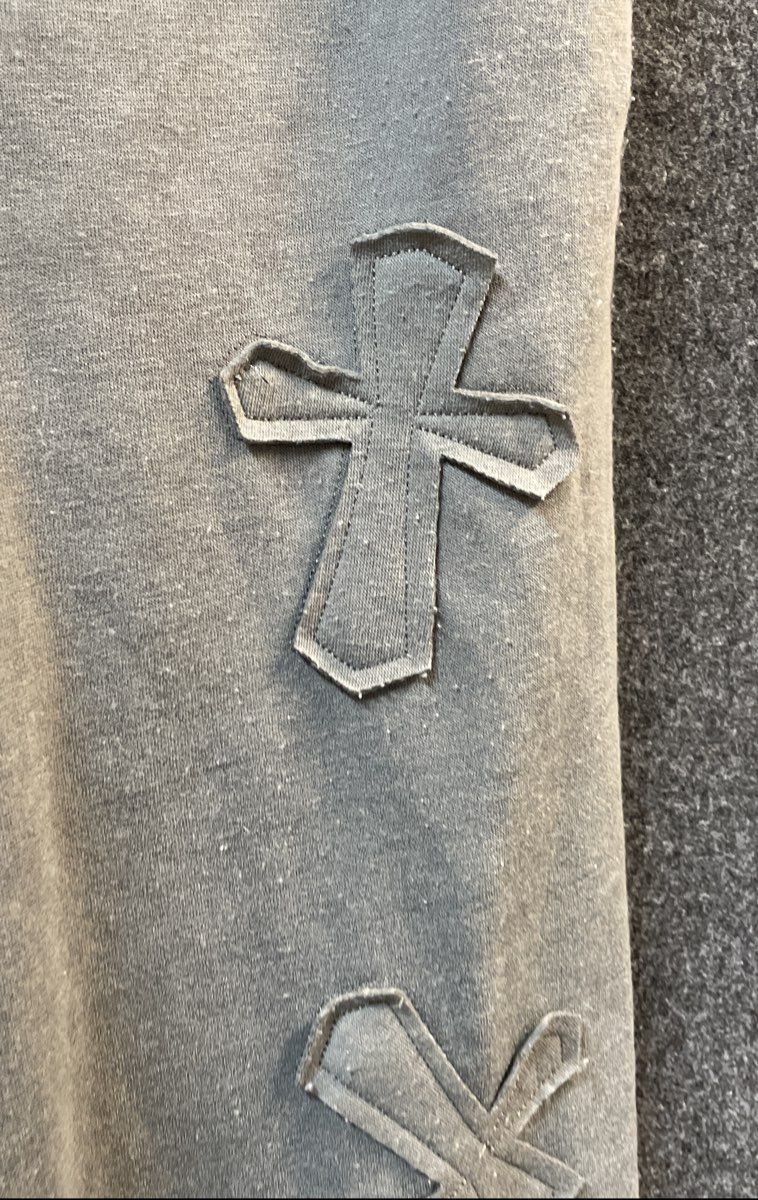 Sugar Kiss Women's Gray Cross Patch Wide Leg Sweatpants Size Medium