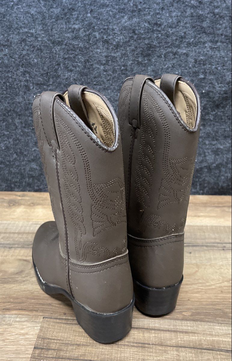 Lil' Durango Kids RT804 Brown Leather Western Cowboy Boots Size 13D