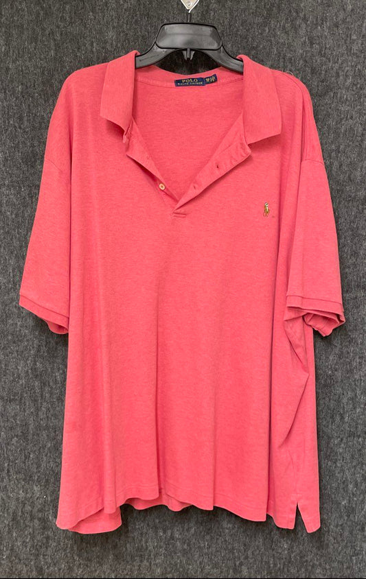 Polo Ralph Lauren Men's Heather Pink Short Sleeve Pony Logo Polo Shirt Sz 4XB