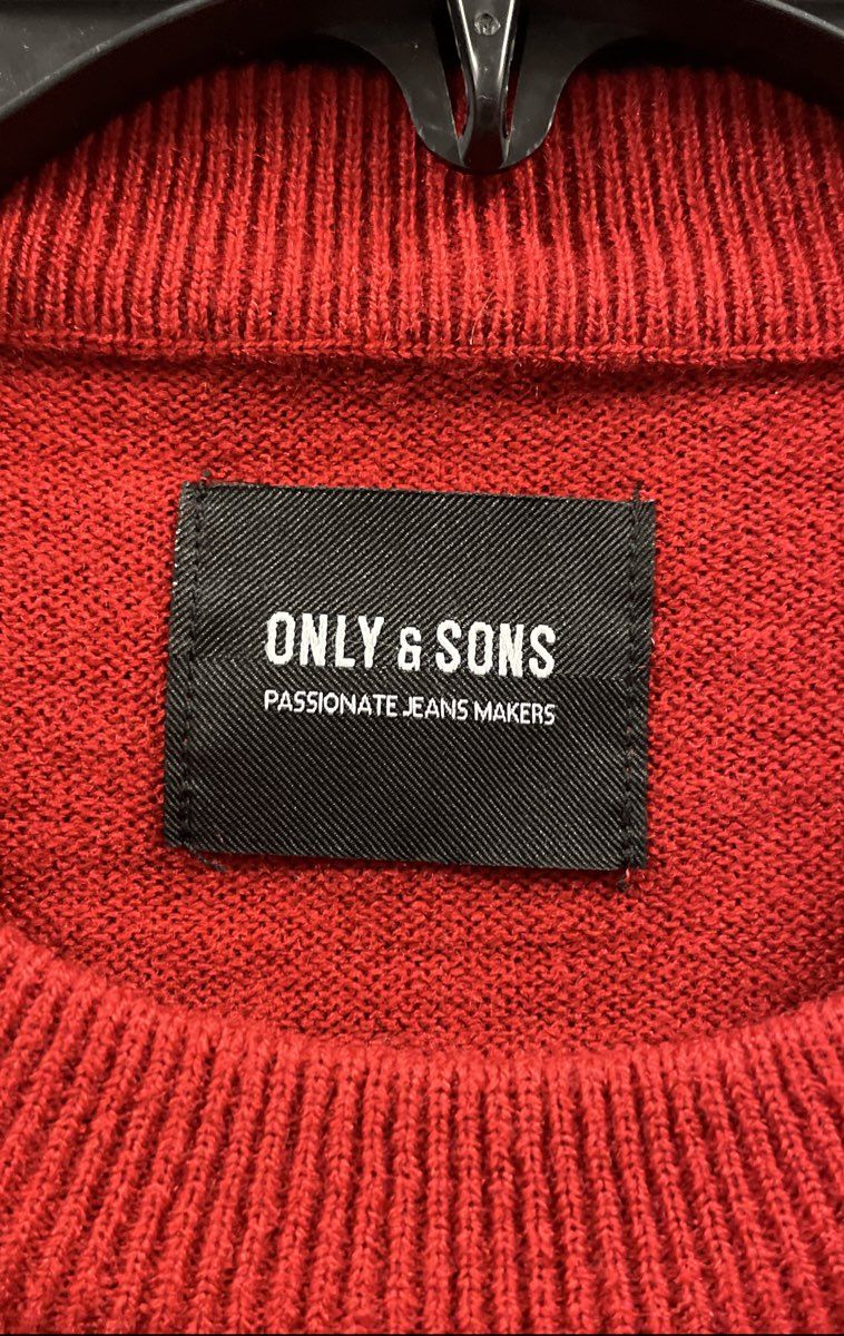 Only & Sons Men's Red Let's Get Lit Christmas Ugly Sweater Pullover XL