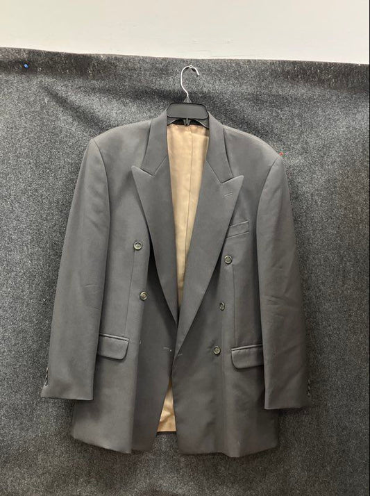 Vintage 90s Modesto Uomo Men's Charcoal Wool Double Breasted Blazer Jacket