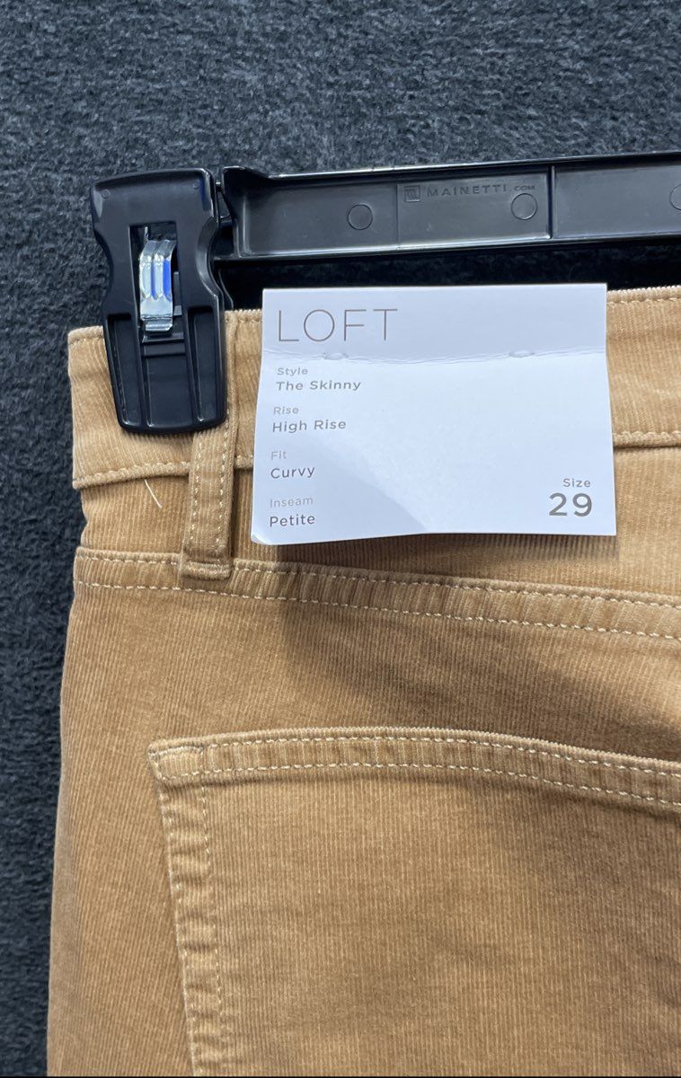 Loft Women's Tan The Skinny High Rise Curvy Fit Corduroy Pants NWT Sz 29 Petite