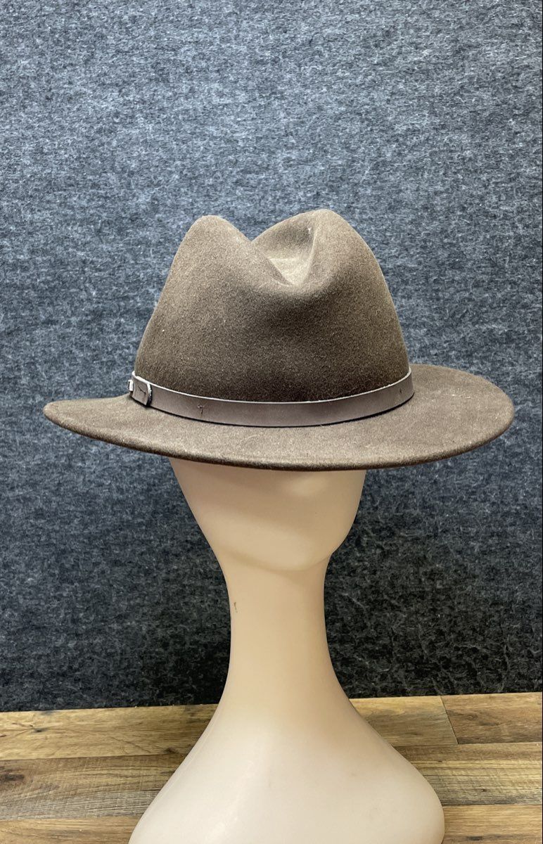 Scala Men's Olive Green Wool Felt Wide Brim Outback Fedora Hat