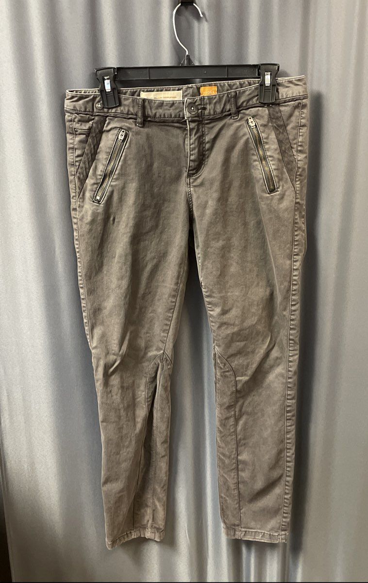 Pilcro and the Letterpress Women's Gray Utility Moto Zipper Pocket Pants Sz 6P