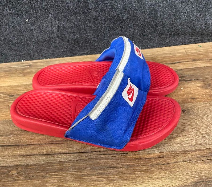 Nike Benassi JDI Fanny Pack Slides Red Blue White AO1037-601 Men's Size 7