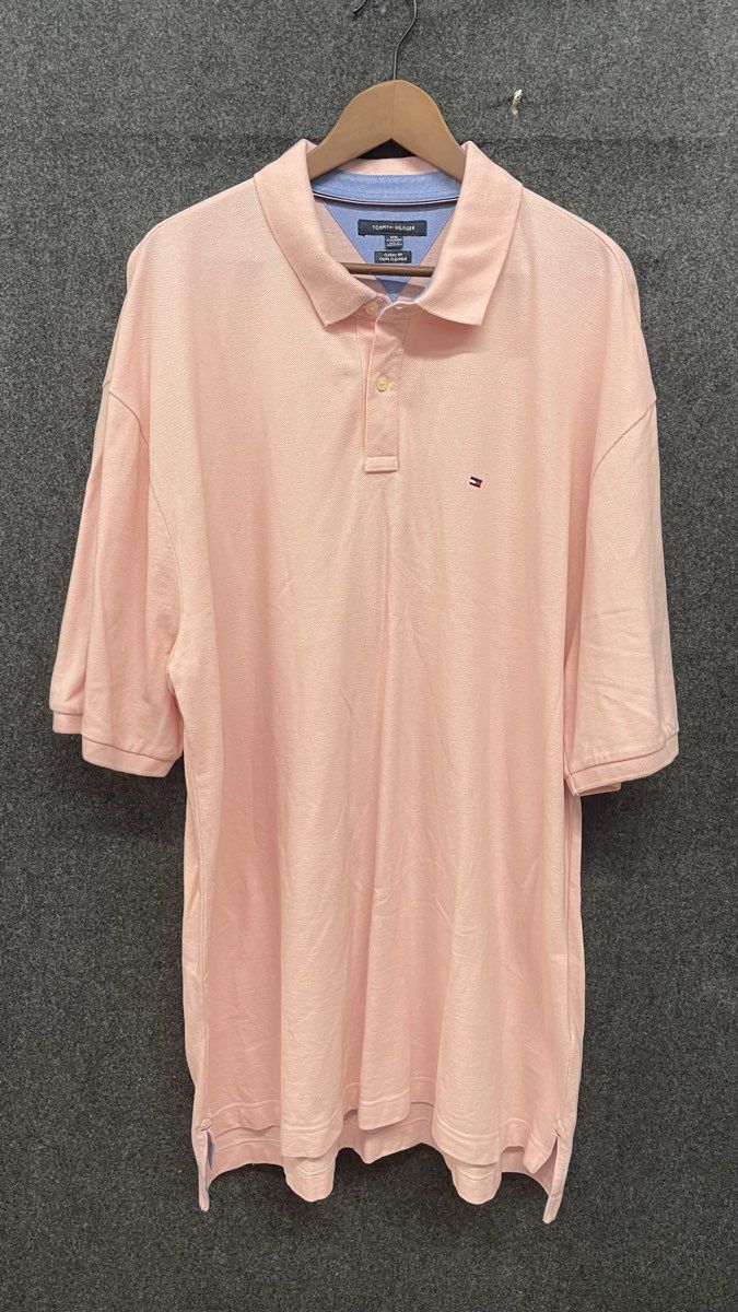 Tommy Hilfiger Men's Pink Classic Fit Pique Polo Shirt Short Sleeve Sz 3XL