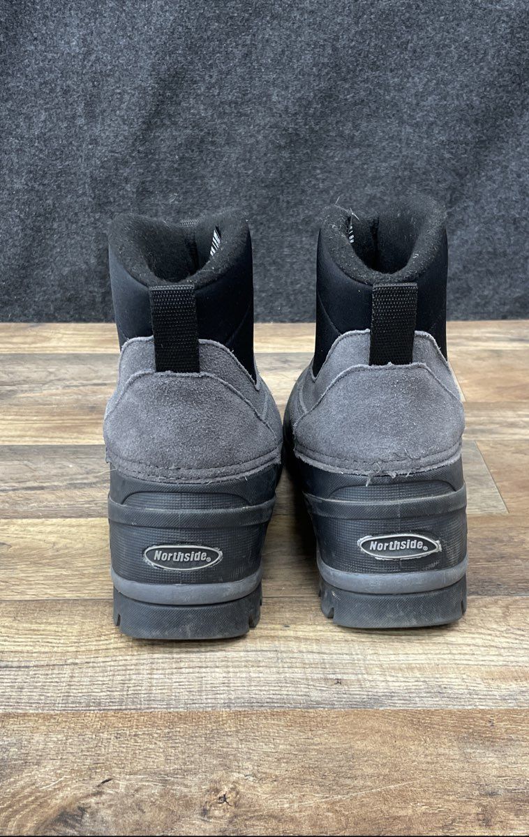 Northside Gray Black Pull-On Suede Winter Boots 200g Thinsulate Size 11
