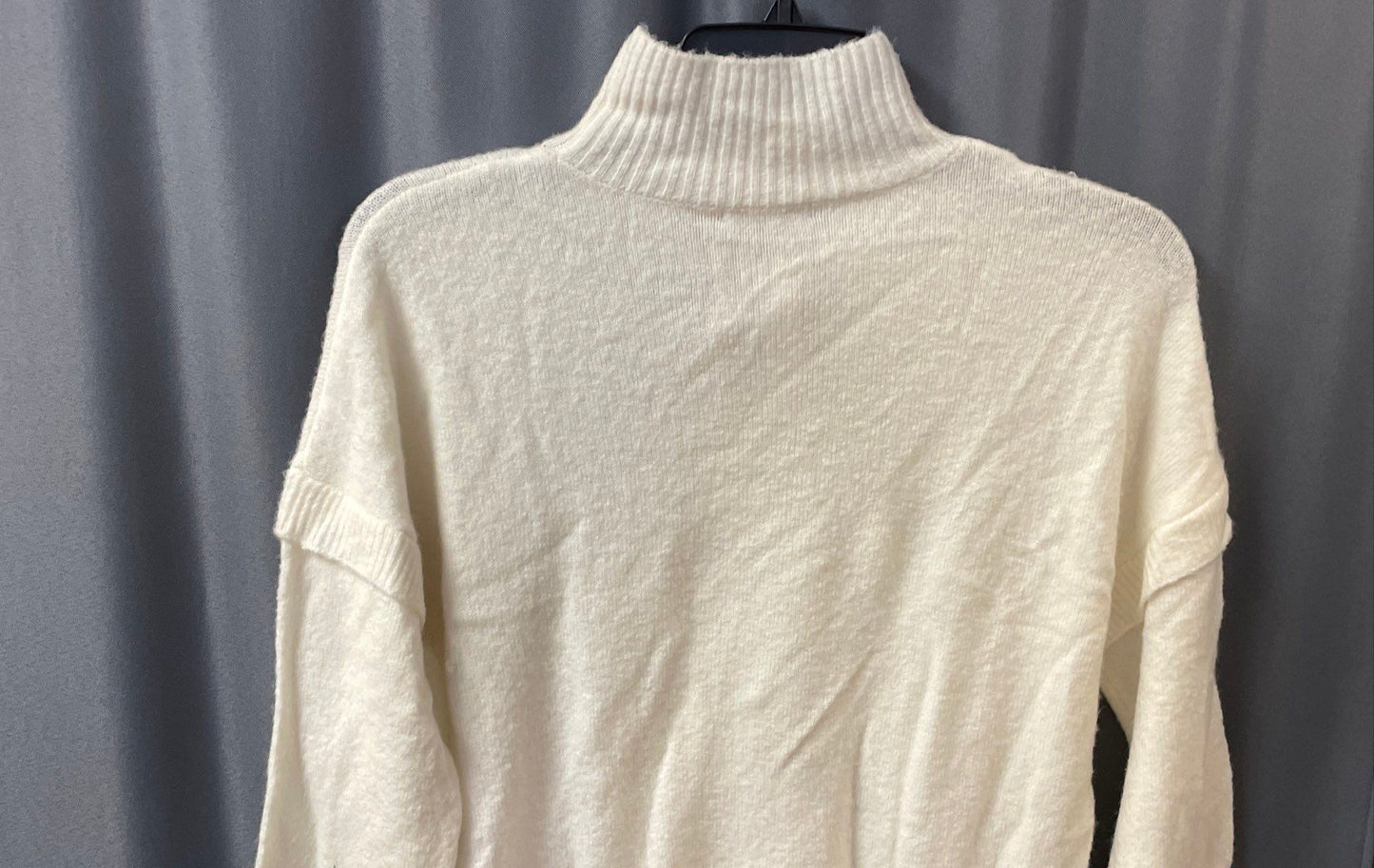 Esqualo Women's Off White Mock Neck Camel Wool Blend Sweater Dress XS NWT