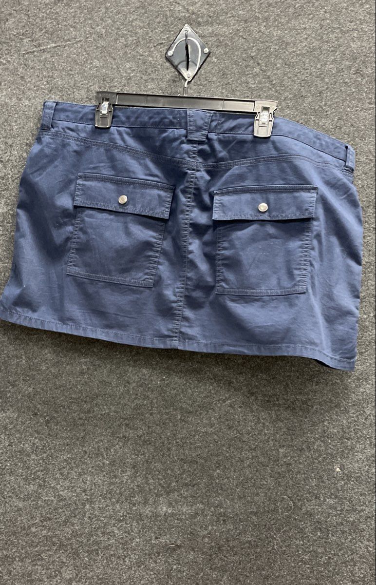 Abercrombie & Fitch Women's Navy Blue Button Front Cargo Mini Skirt Sz XL