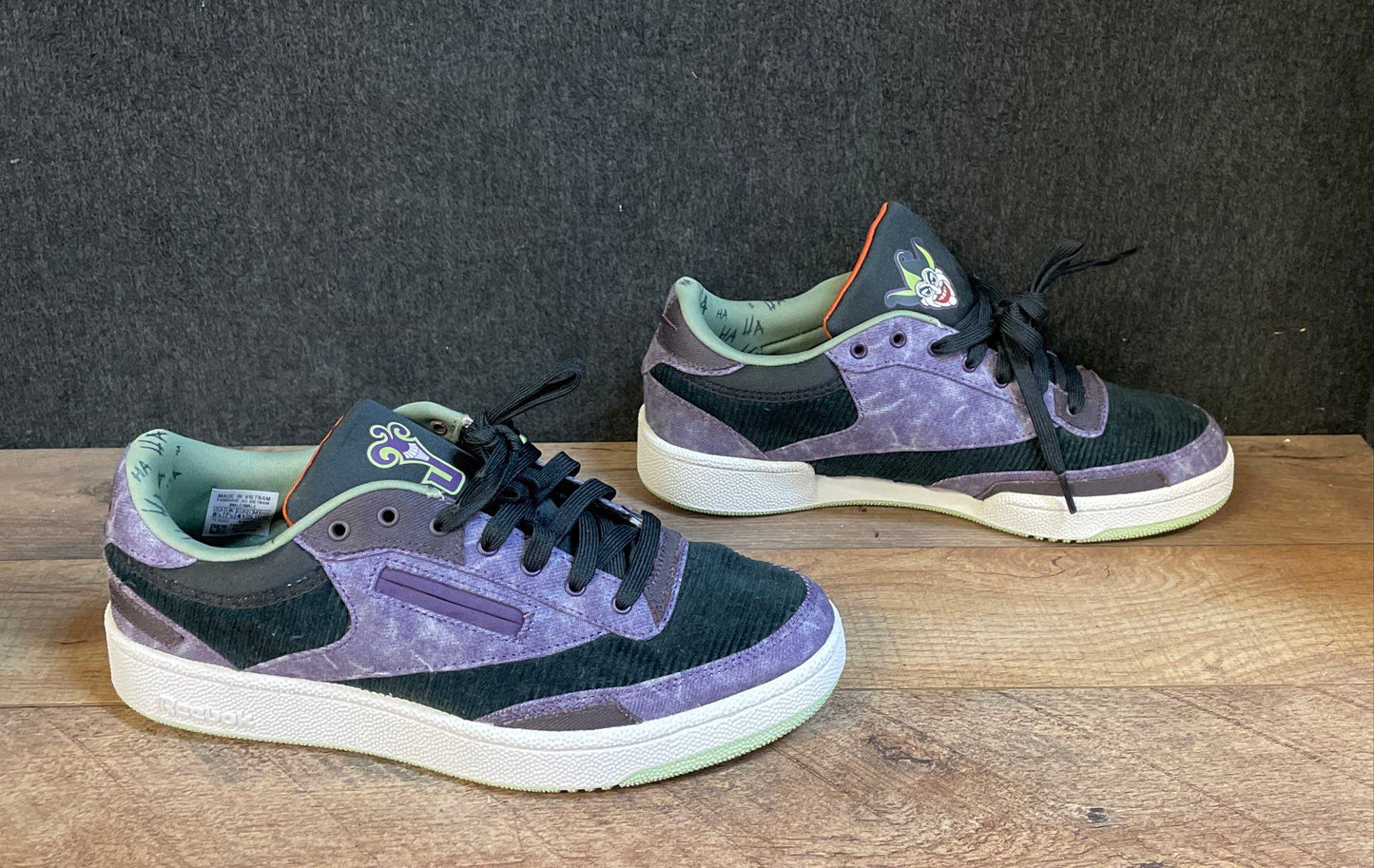 Reebok Club C 85 The Joker Purple Black Low Top Sneakers Size 8.5