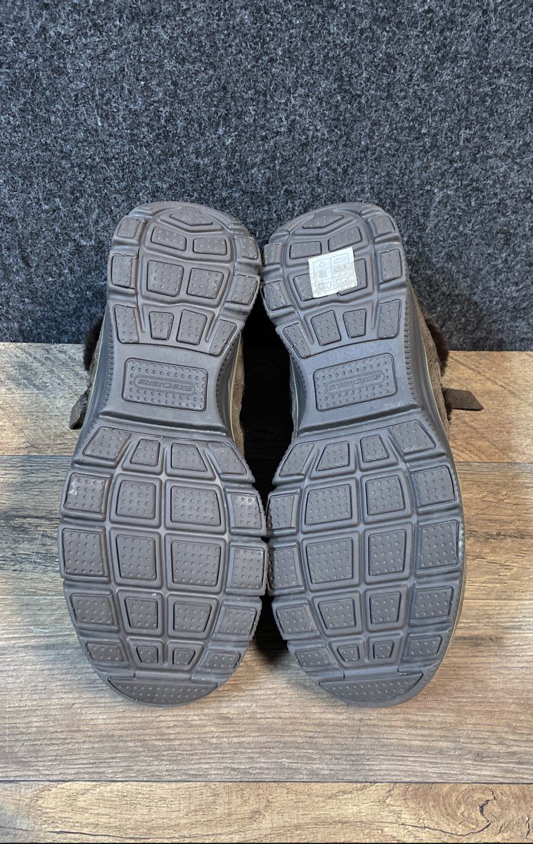 Skechers Relaxed Fit Brown Fur Lined Air-Cooled Memory Foam Booties Size 10