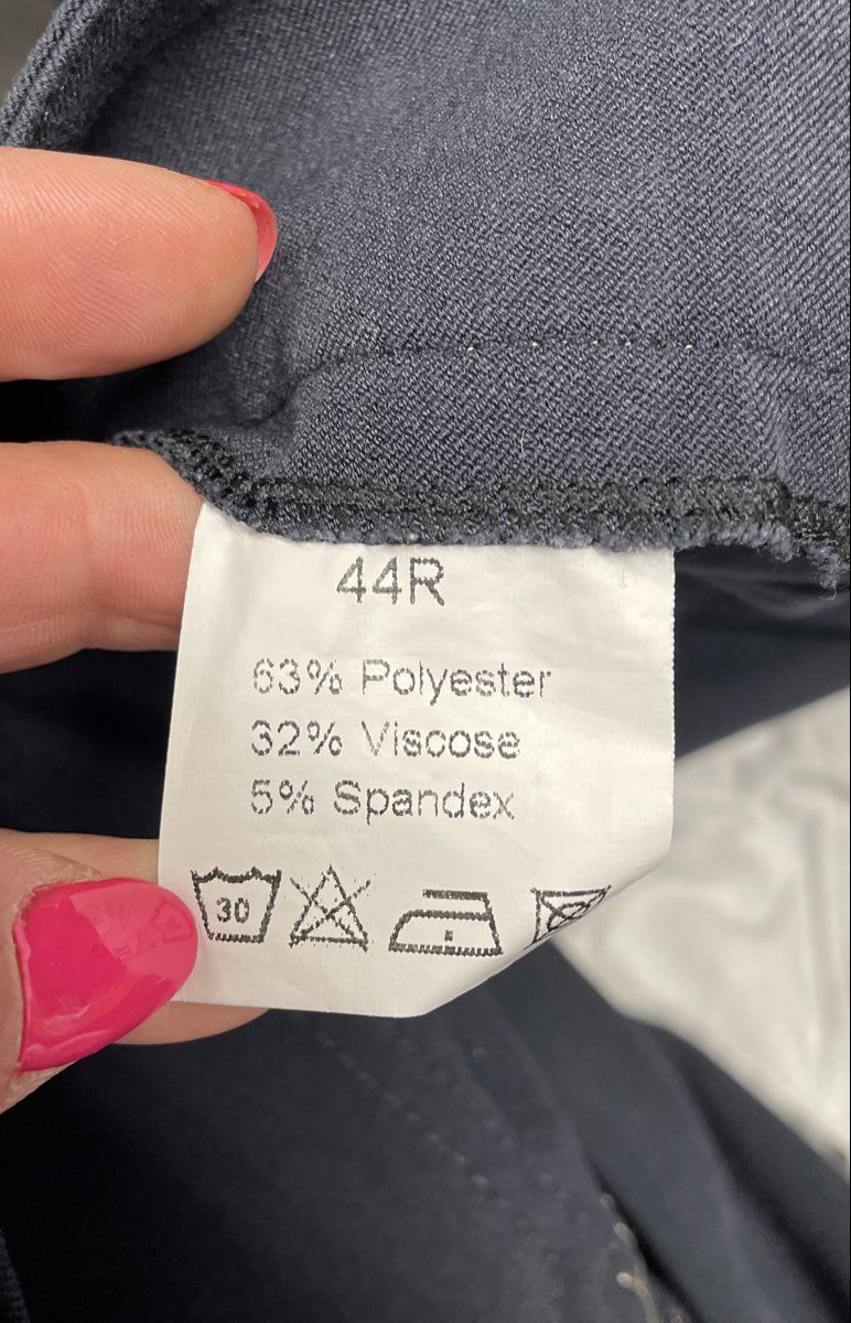 Piper Women's Equestrian Riding Breeches Blue Night Stone Full Seat Sz 44R