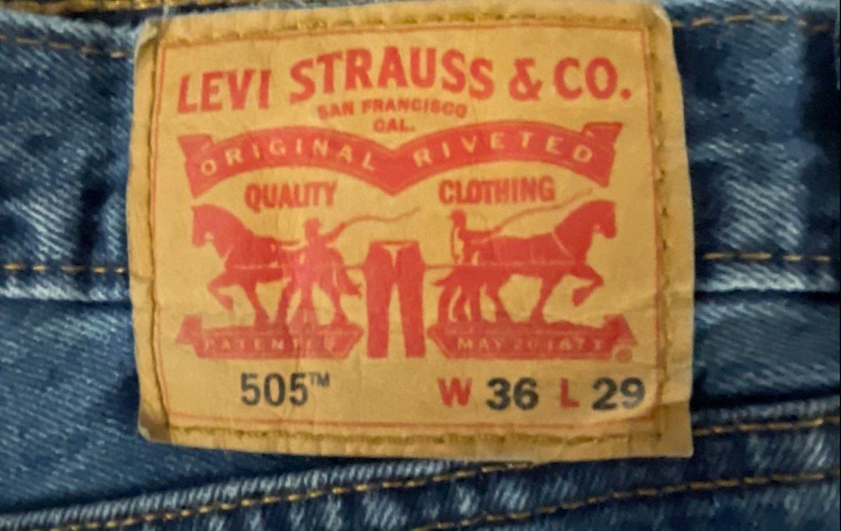 Levi's Men's 505 Regular Fit Medium Wash Blue Denim Jeans Sz 36x29