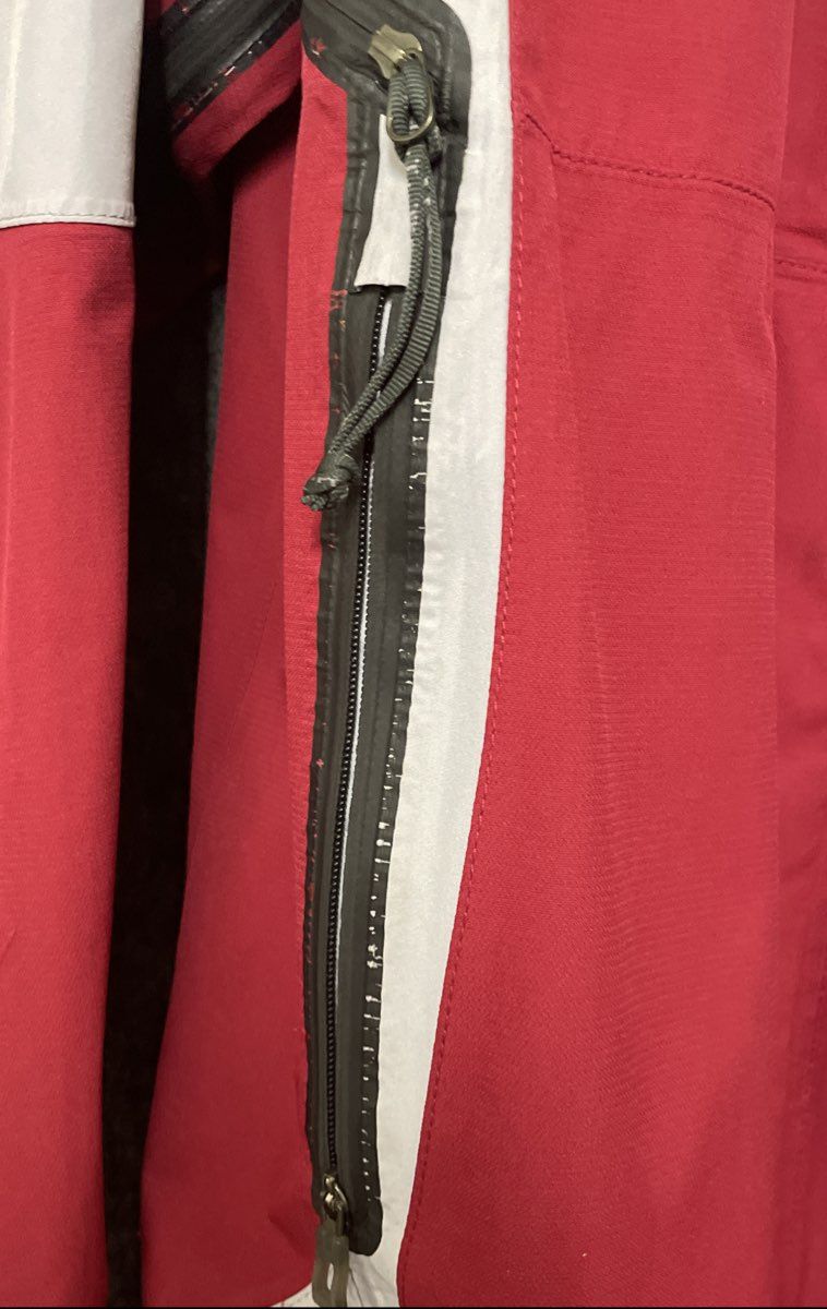 L.L. Bean Women's Red White Gore-Tex Hooded Waterproof Ski Shell Jacket Sz S