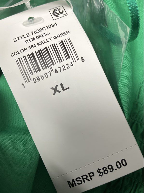 CeCe Women's Kelly Green Sleeveless Collared Smocked Midi Dress Sz XL NWT