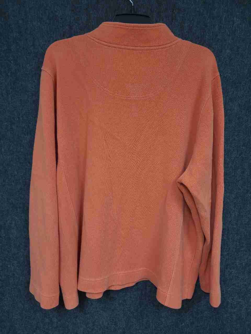 Coldwater Creek Women's Orange 1/4 Zip Ribbed Cotton Pullover Sz 3X
