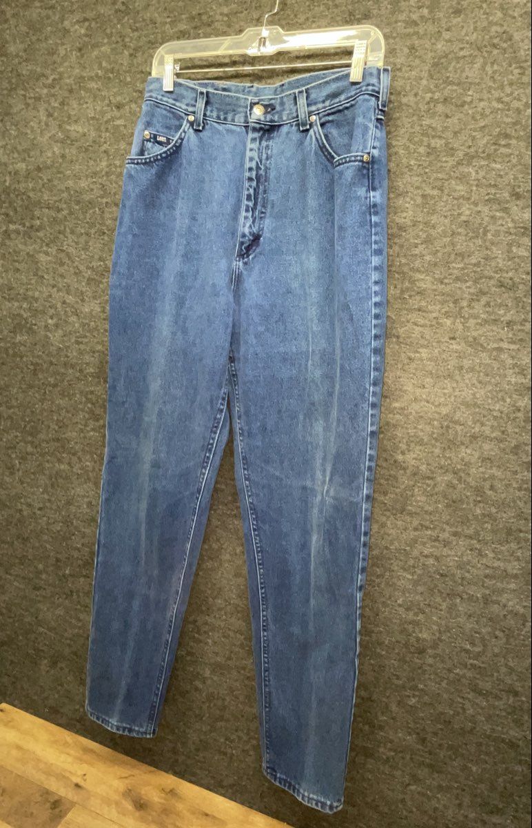 Vintage 90s Lee Women's Blue High Rise Tapered Leg Jeans Made in USA Sz 14 Long