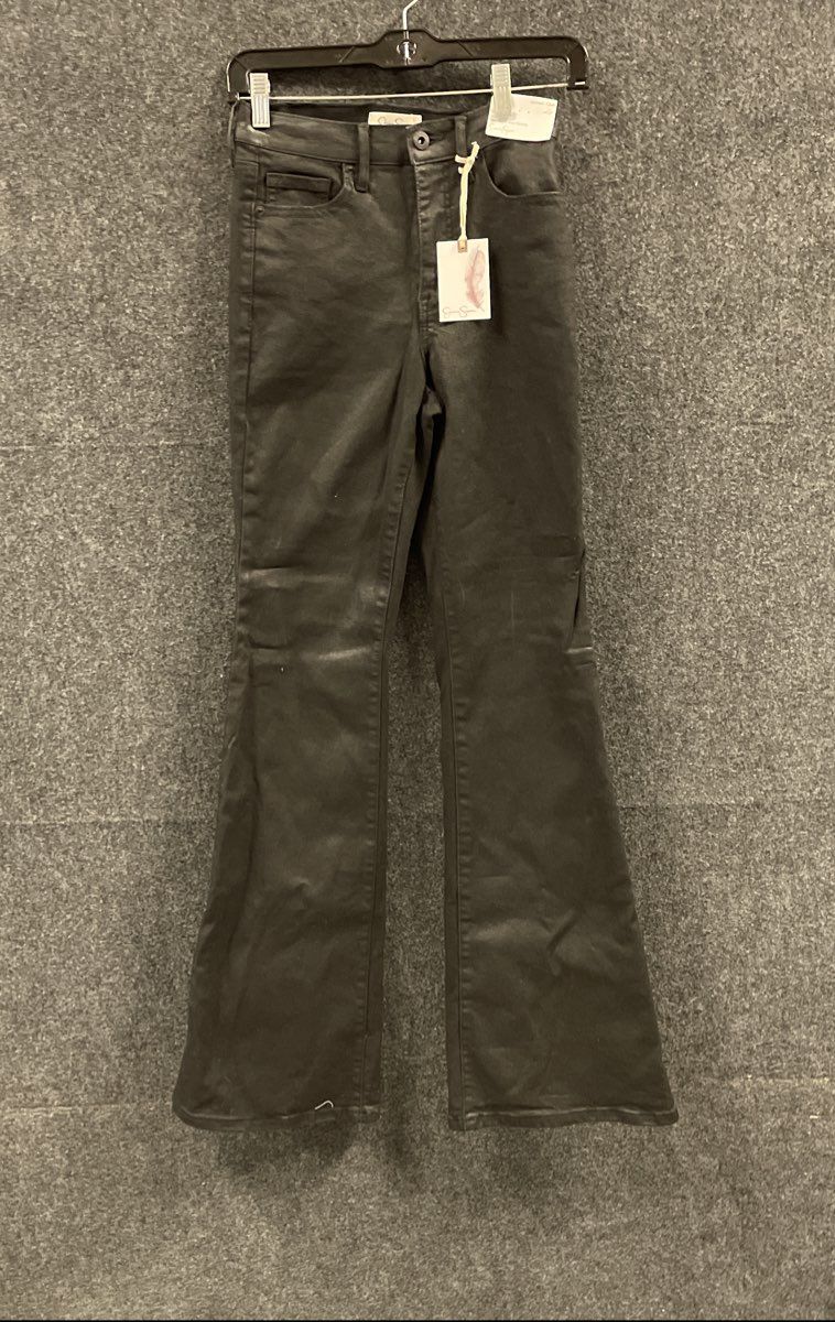 Jessica Simpson Women's Black Coated Charmed Flare Soft Sculpt Pants Sz 26 NWT