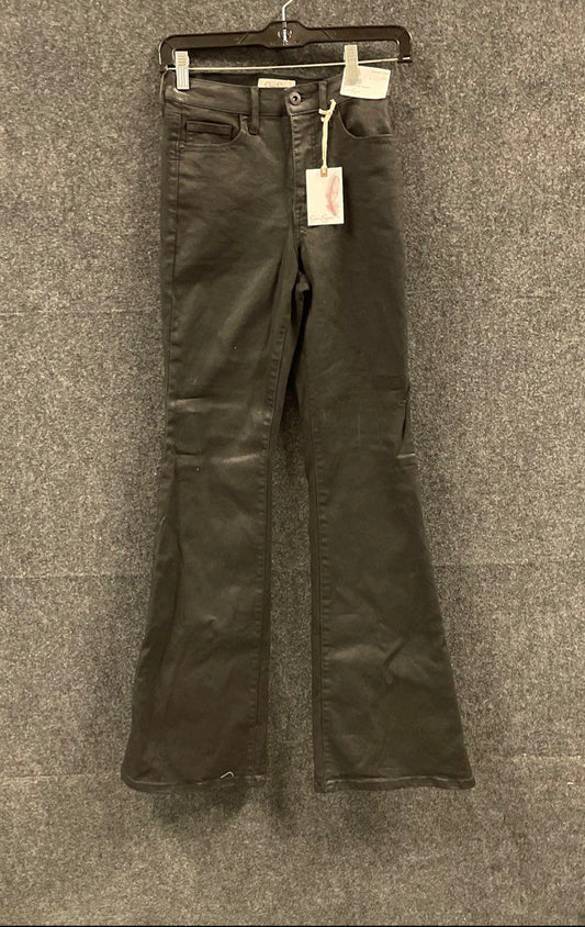 Jessica Simpson Women's Black Coated Charmed Flare Soft Sculpt Pants Sz 26 NWT