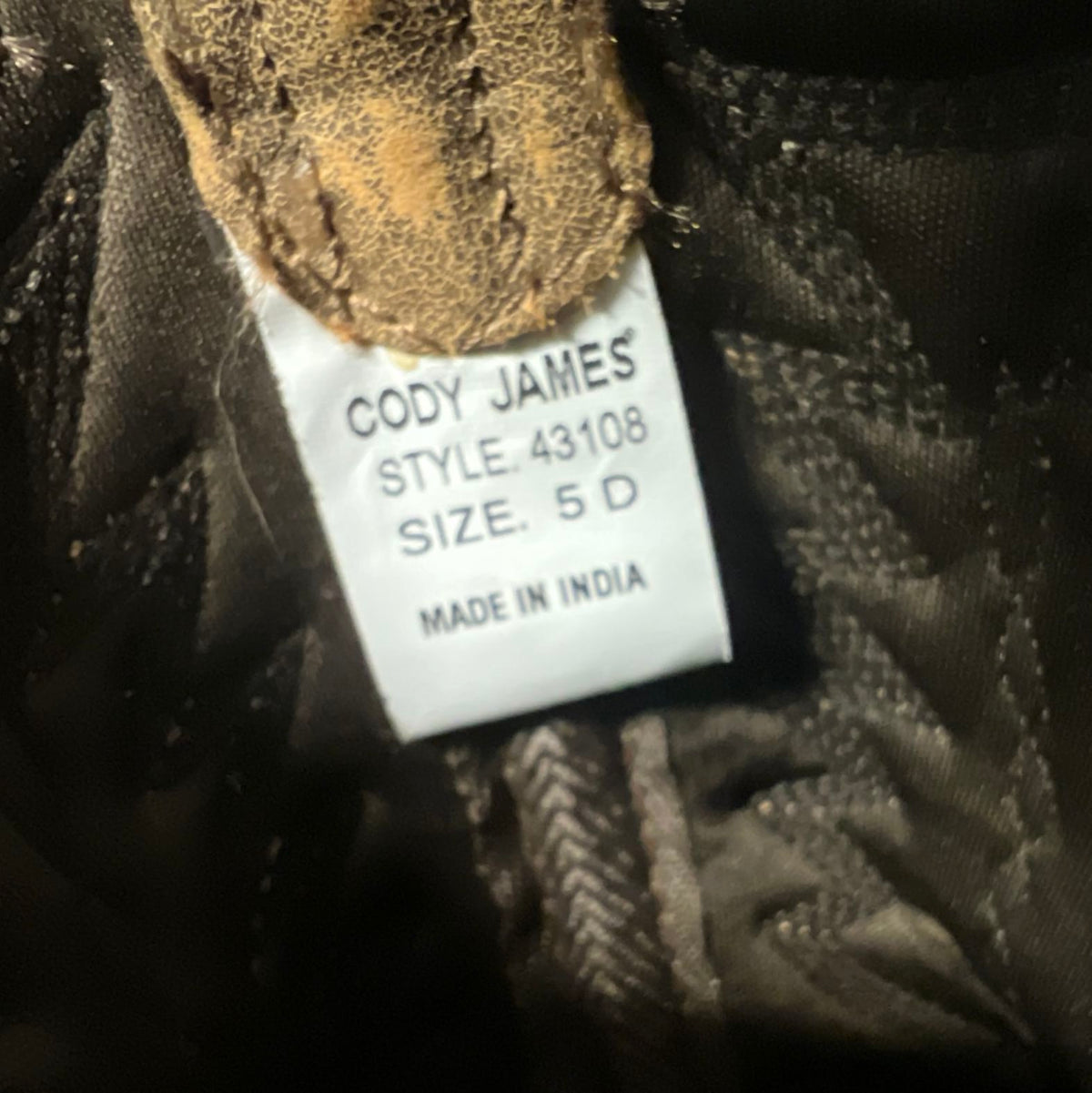 Cody James 43108 Brown Cream Square Toe Western Cowboy Boots Youth Size 5D