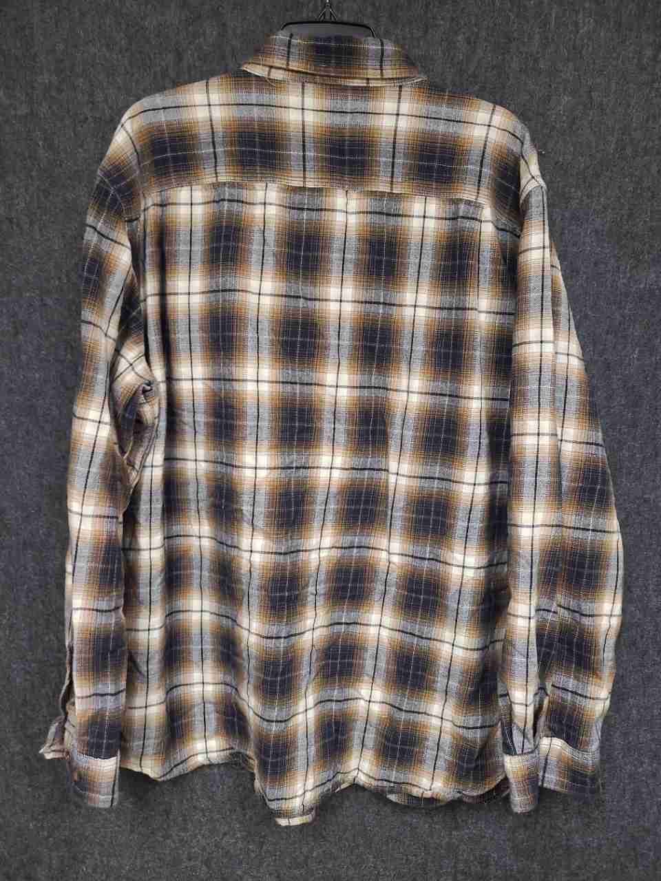 Carhartt Men's Brown Navy Plaid Relaxed Fit Flannel Button Down Shirt Sz 2XL