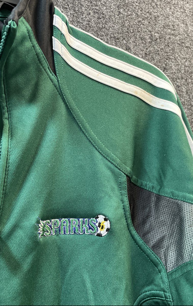 Adidas Youth Teamgeist ClimaCool Soccer Track Jacket Green Sparks Size M