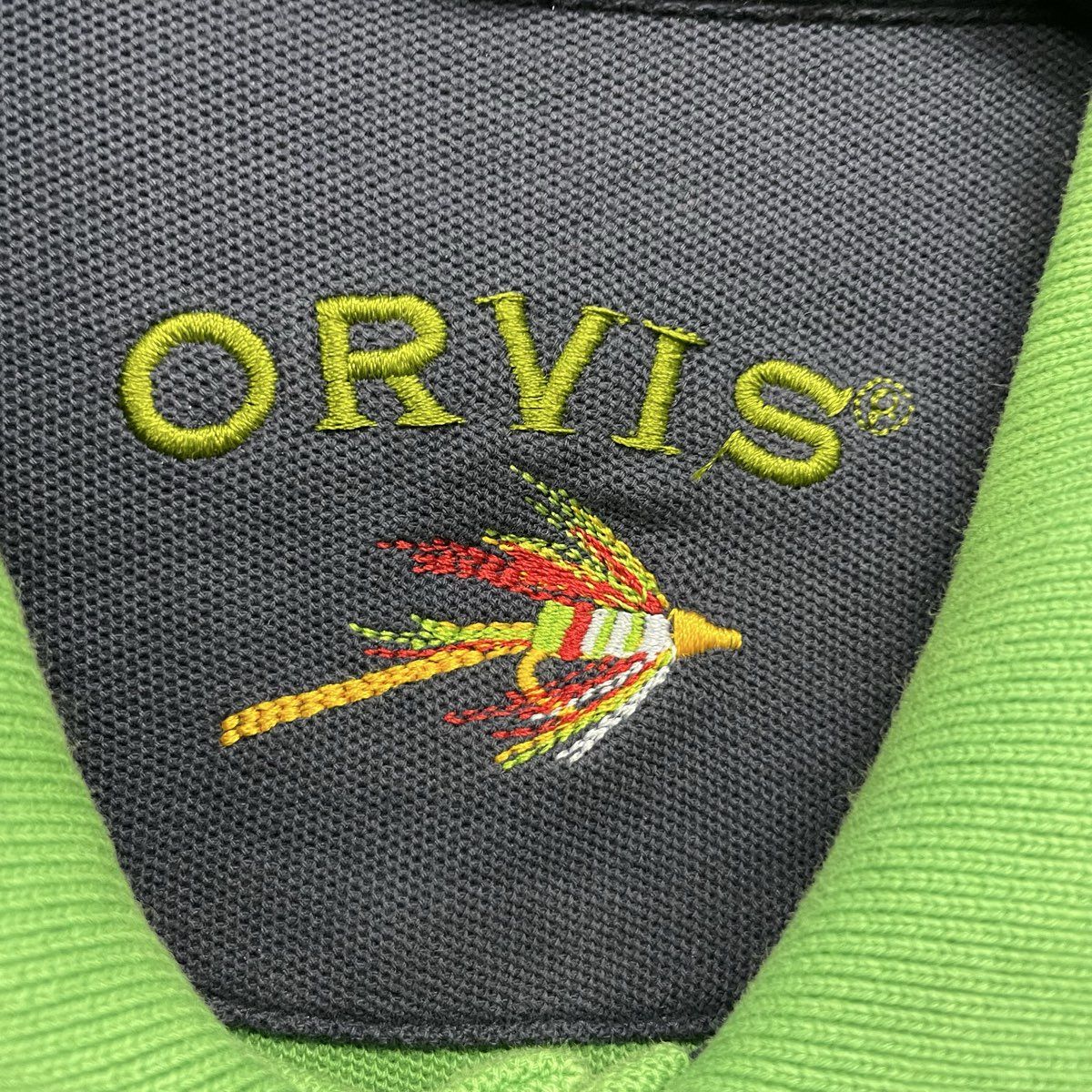 Orvis Men's Green Short Sleeve Pique Cotton 3-Button Polo Shirt Sz Large