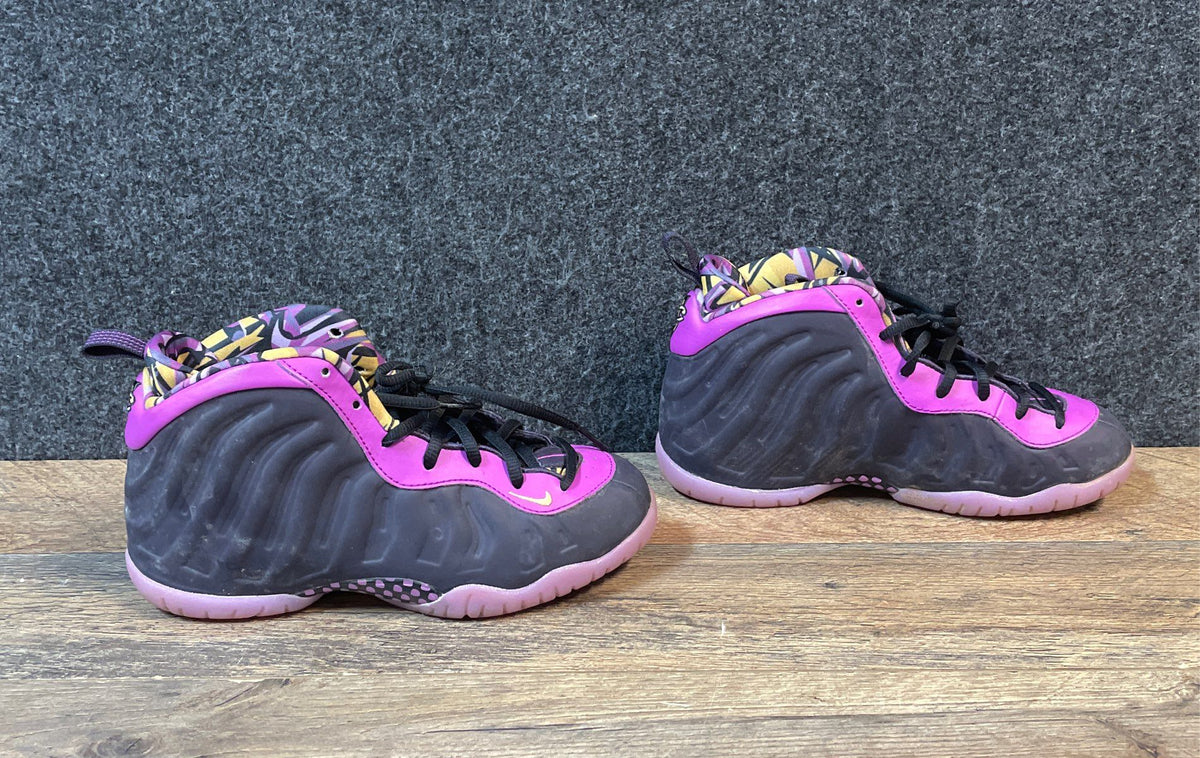 Nike Little Posite One Cave Purple Vivid Sulfur Kids Sneakers Size 2.5Y