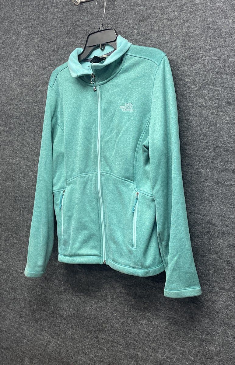 The North Face Women's Teal Agave Full Zip Smooth Face Fleece Jacket Sz L